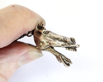 Roach Clip Necklace Solid Bronze Horse head Roach Clip Necklace 531