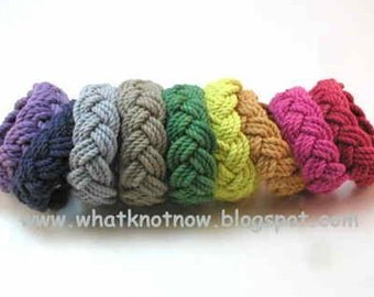 rope bracelet nautical bracelet sailor bracelet turks head knot bracelet hand dyed cotton three part bracelet rope jewelry