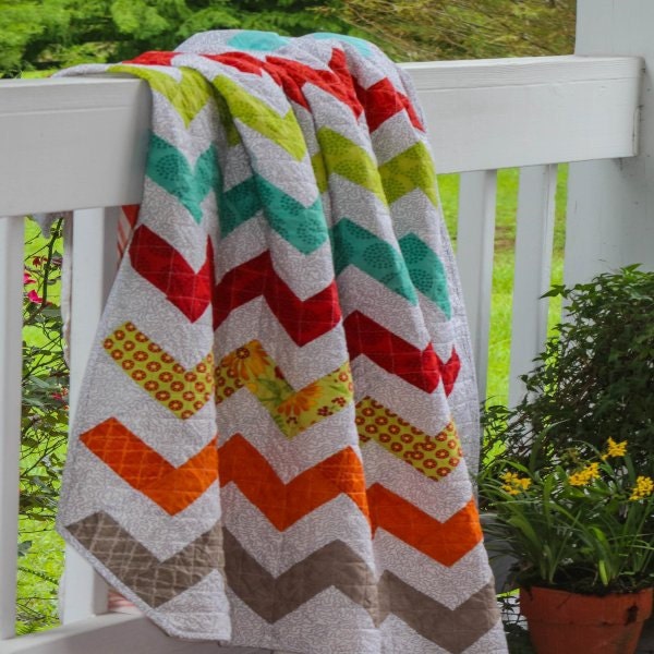 Modern Baby Quilt Zig Zag