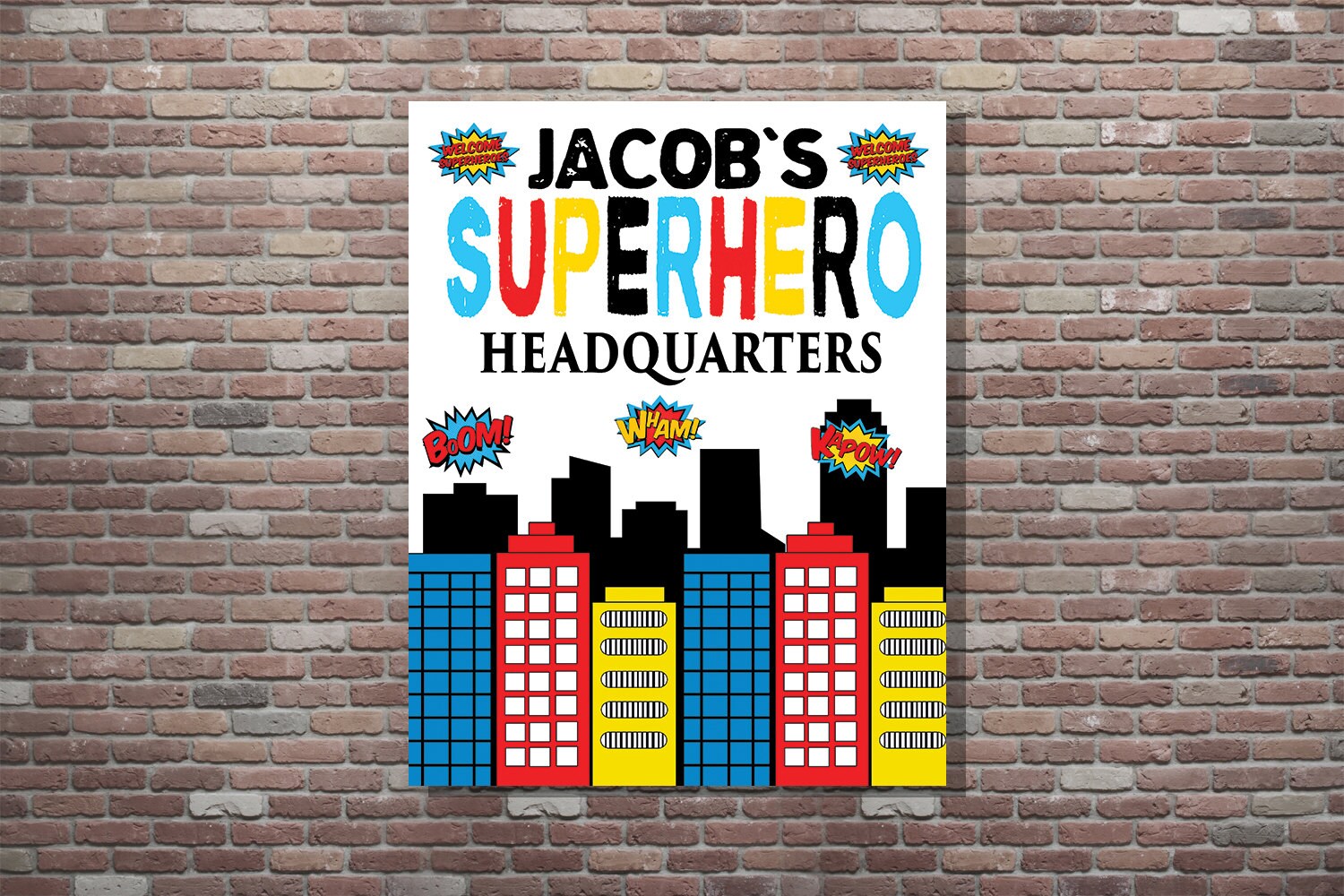 Superhero Wall Art Personalized Superhero Headquarters