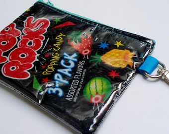 Recycled Candy Wrapper Purse UPCYCLED Pop Rocks candy wrapper RECYCLED into coin purse with key ring clasp