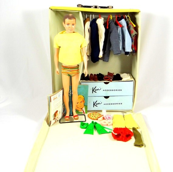 Vintage Ken Doll with Case Clothing Accessories
