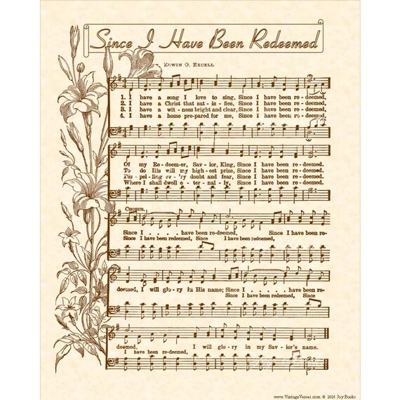 Since I Have Been Redeemed Hymn Wall Art Custom Christian