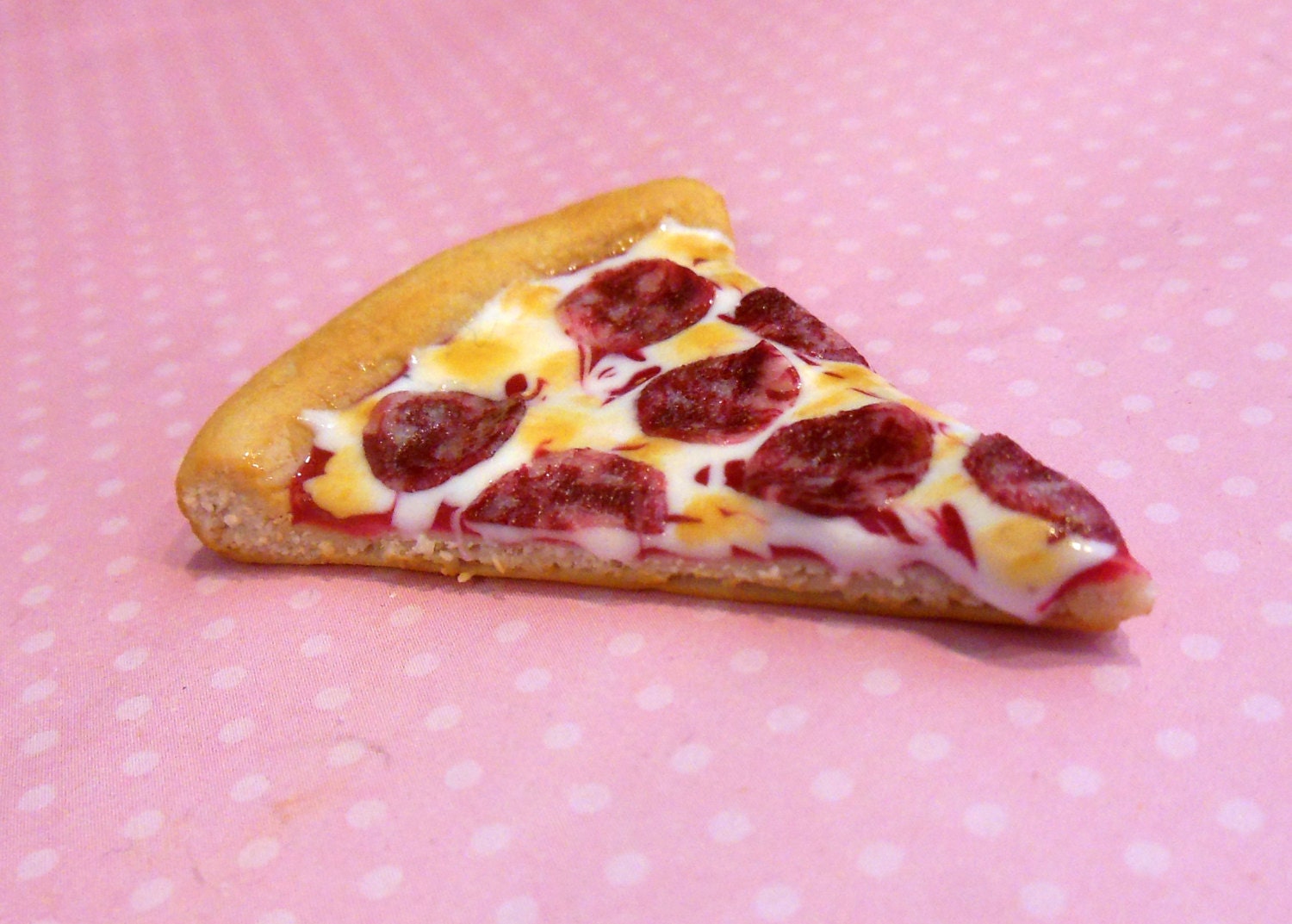 Polymer Clay Pepperoni Pizza Food by ScrumptiousDoodle