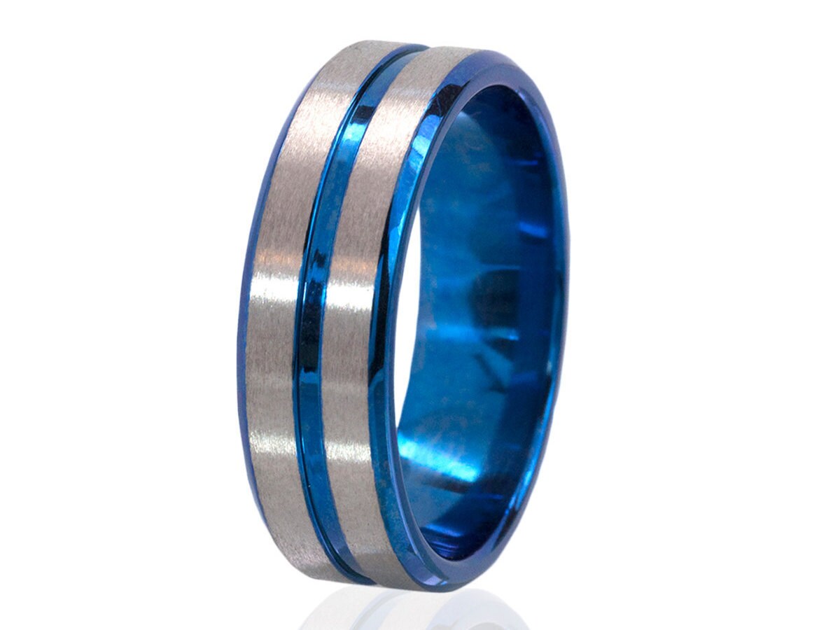 New Titanium Blue Anodized Ring Blue Titanium Rings Blue