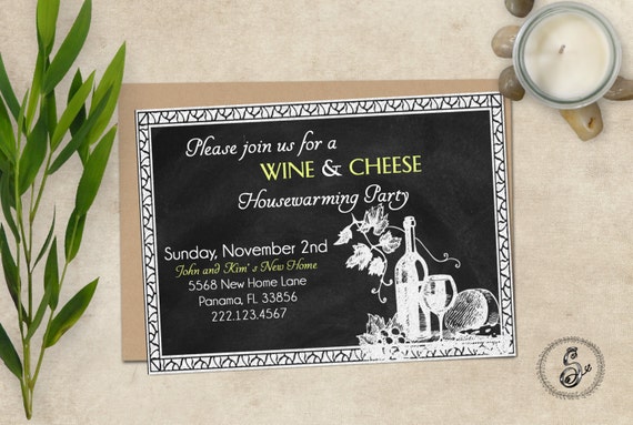 Wine and Cheese Party Invitation Printable by SugarSpiceInvitation