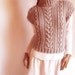 Women's Cable Knit Sweater Turtleneck Vest Waistcoat Short Sleeve Sweater Many colors available
