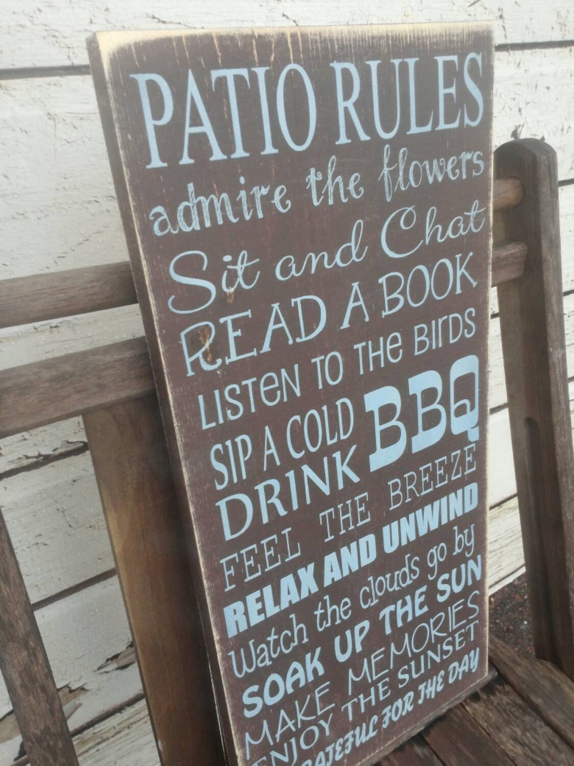 Patio Rules Sign Vintage Style custom Patio rules sign by Wildoaks