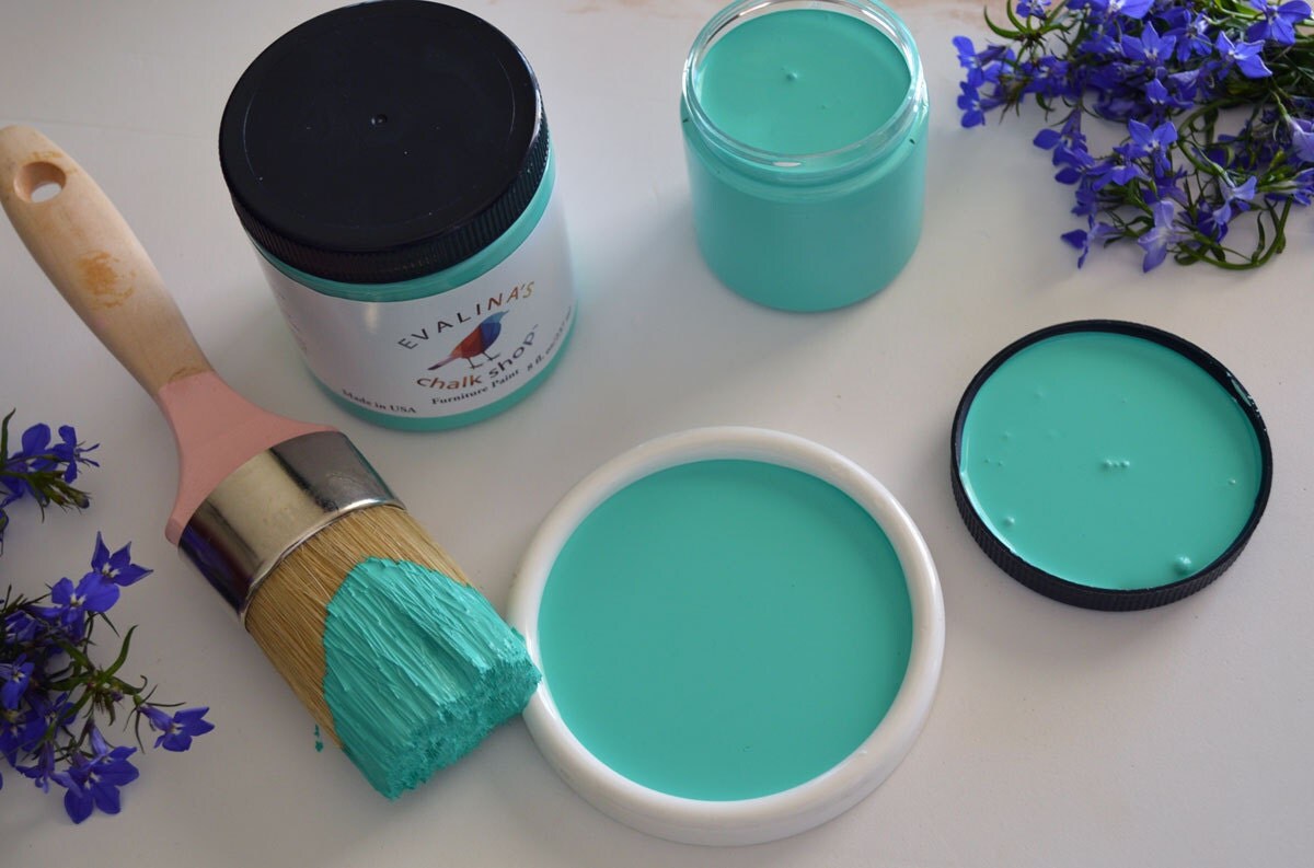 TURQUOISE TEAL Chalk Furniture Paint for Wood8oz Perfect