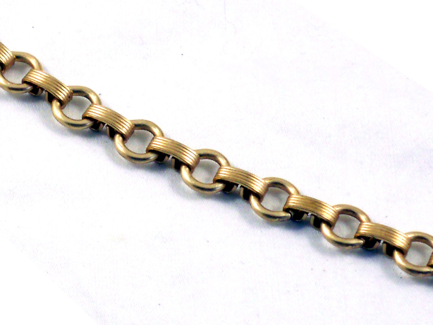 Solid Raw BRASS 8mm Link & Connector Chain BULK Footage NOT