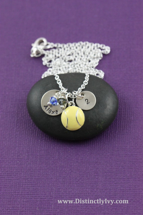 SALE Softball Jewelry Yellow Softball Necklace by DistinctlyIvy