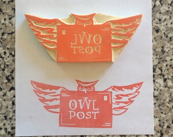 Owl Post Stamp - Harry Potter, rubber stamp, handmade, mail, stationary