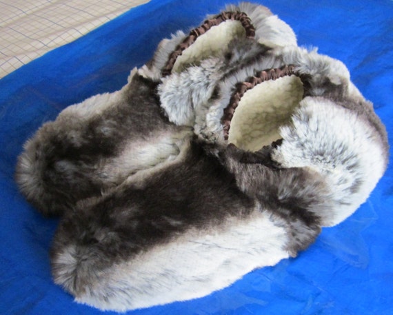 Unisex Novelty Slippers Badger Stripe Fur Unusual Footwear Special Faux Fur Shoe Made to Measure Head Optional Custom Orders Very Welcome.