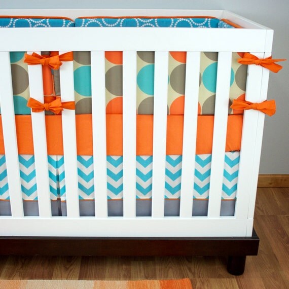 orange crib bedding