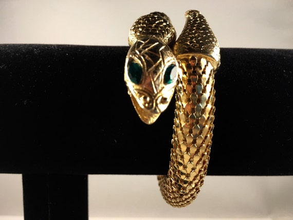 COILED SNAKE BRACELET Egyptian Revival Bracelet Gold Mesh