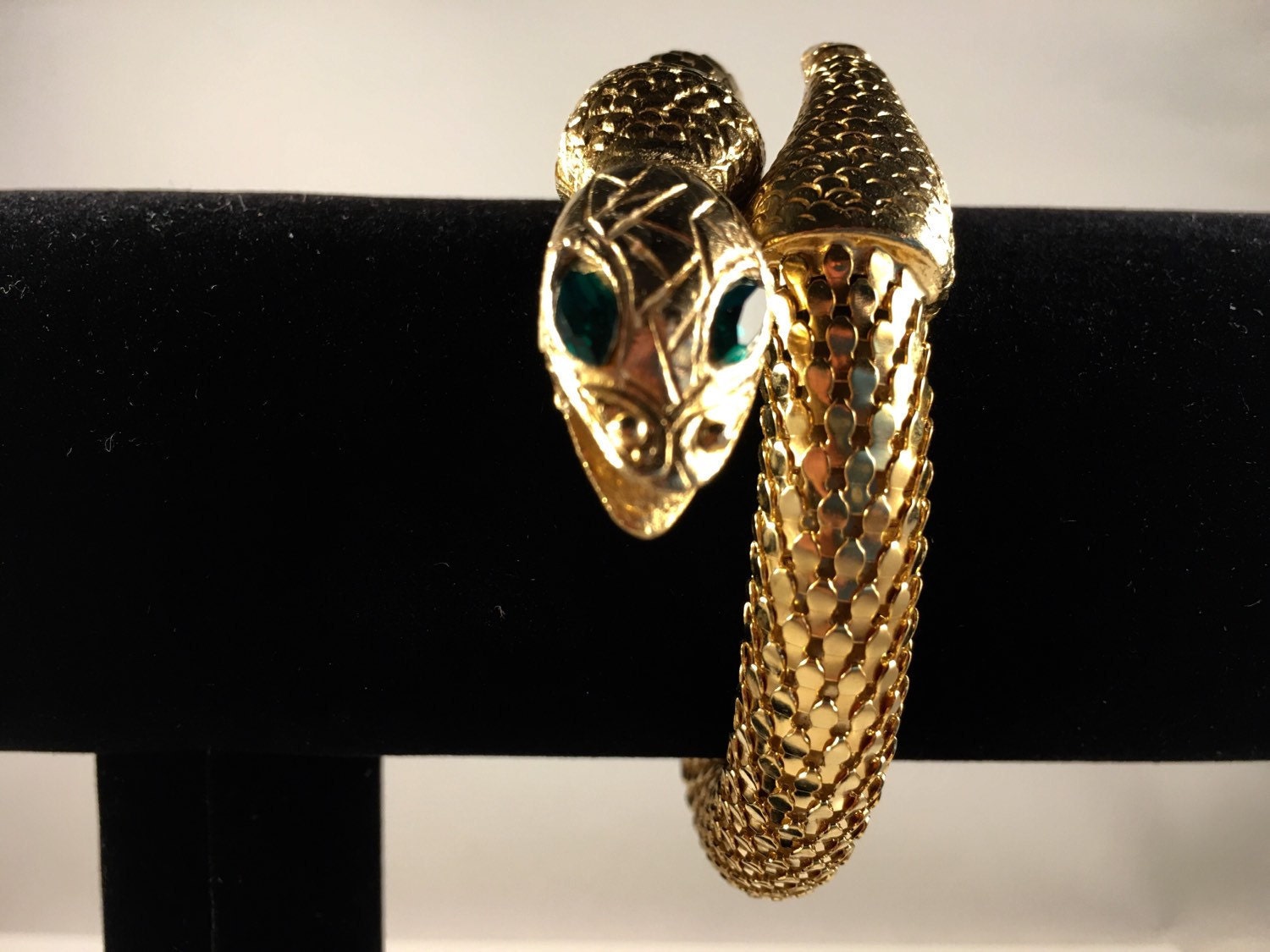 Coiled Snake Bracelet Egyptian Revival Bracelet Gold Mesh