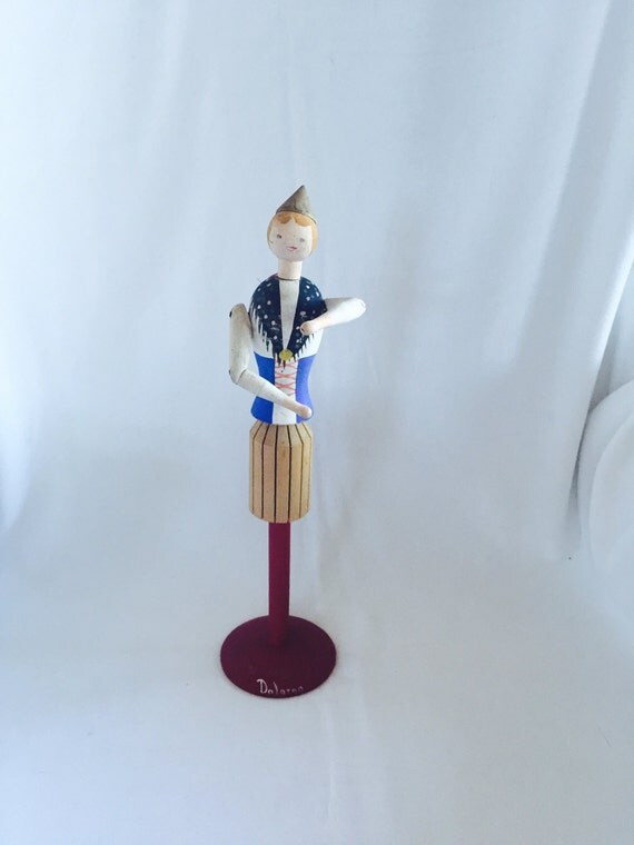 Wood Doll Napkin Holder Scandinavian Souvenir Wood Figure