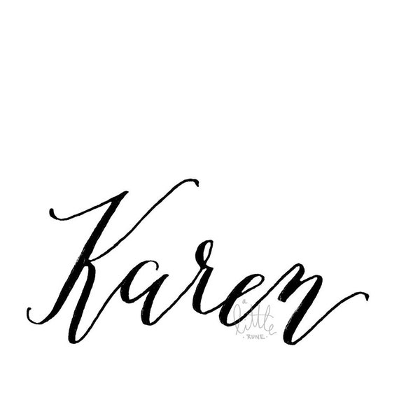 KAREN Name Greeting Card Typographic Printable Art