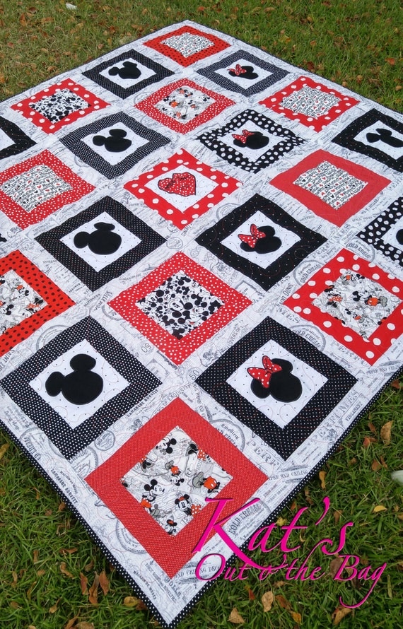 Minnie Mouse Quilt and Mickey Mouse Quilt Disney Themed