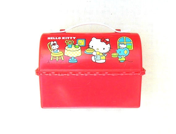 Vintage Hello Kitty Lunch Box 1976 1983 Red Dome Sanrio Kawaii