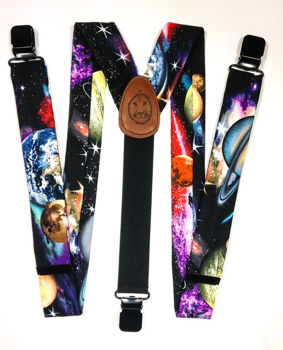 Space Suspenders Mens Suspenders Gift for by durianandtheLyon