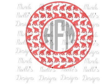 Alabama Elephant Circle SVG, Print, DXF, Silhouette Instant Download
