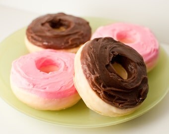 Donut Soap - doughnut soap - Pink soap - Dad soap - food soap - strawberry and Chocolate - vegan breakfast soap