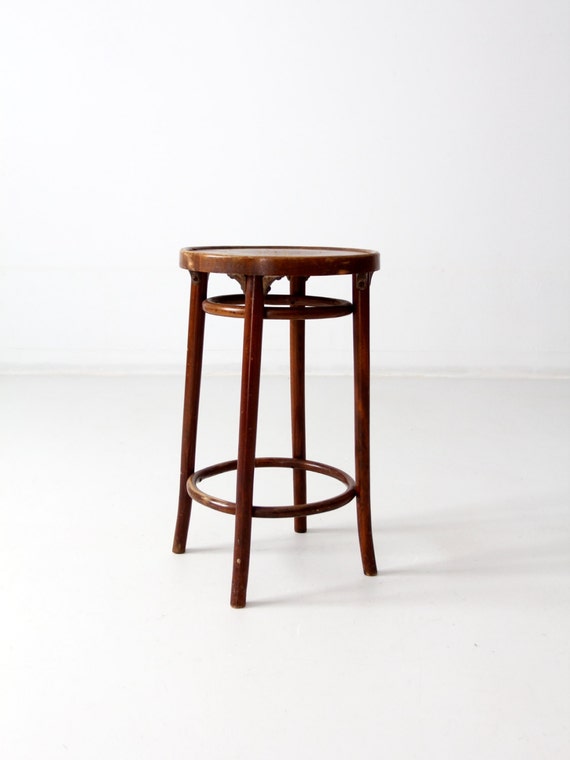 vintage bentwood stool Thonet style stool wood bar stool