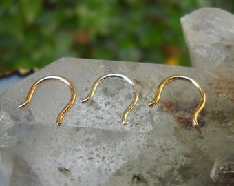 Septum Retainer - Retainer Piercing - Nose Retainer - 14K Rose/Yellow Gold Filled - Sterling Silver - 20-16 Gauge 7mm Inner Diameter