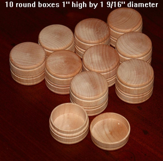 10 Wood Box w/Lid SMALL Unfinished Round 1 x