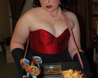 Red Silk Overbust Corset