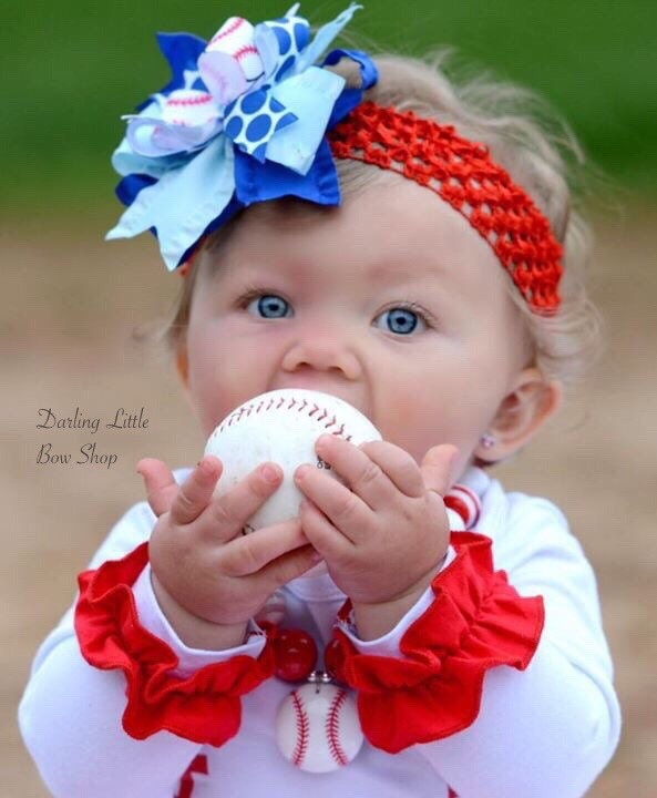 Baseball bow for girls baseball theme in your team colors