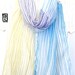 Silk Scarf Hanpainted, Blue and Olive Green Stripes Scarf, Blue Zen Rain Scarf, Silk Chiffon Scarf, Silk Scarves Takuyo, 10x59 inches.