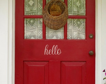 Hello Decal - Hello Front Door Decal - Hello Sign - Front Door Decal - Entry Way Decor - Welcome Door Decal - Wall Decal - 7005