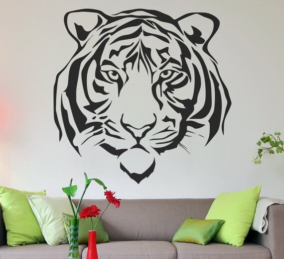 Tiger Face OVERSIZED Wall Decal-Vinyl Large Tiger Decal