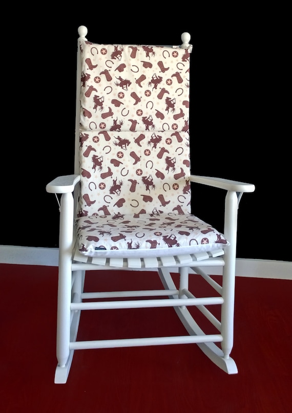 Cowboy Rocking Chair Cushion Cover Boys Nursery Room Rocking