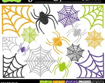 50% OFF Glitter Clipart - Glitter Halloween Clipart - Spider Glitter Clipart - Spider Clipart - Commercial Use