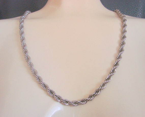Chunky 30 Sterling Diamond Cut Double Rope Twist Chain by JoysShop