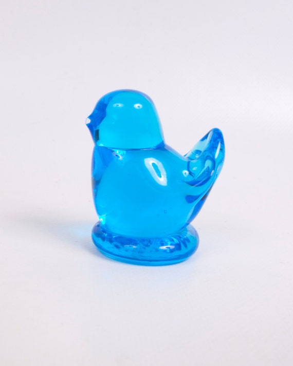 blue bird of happiness glass figurine