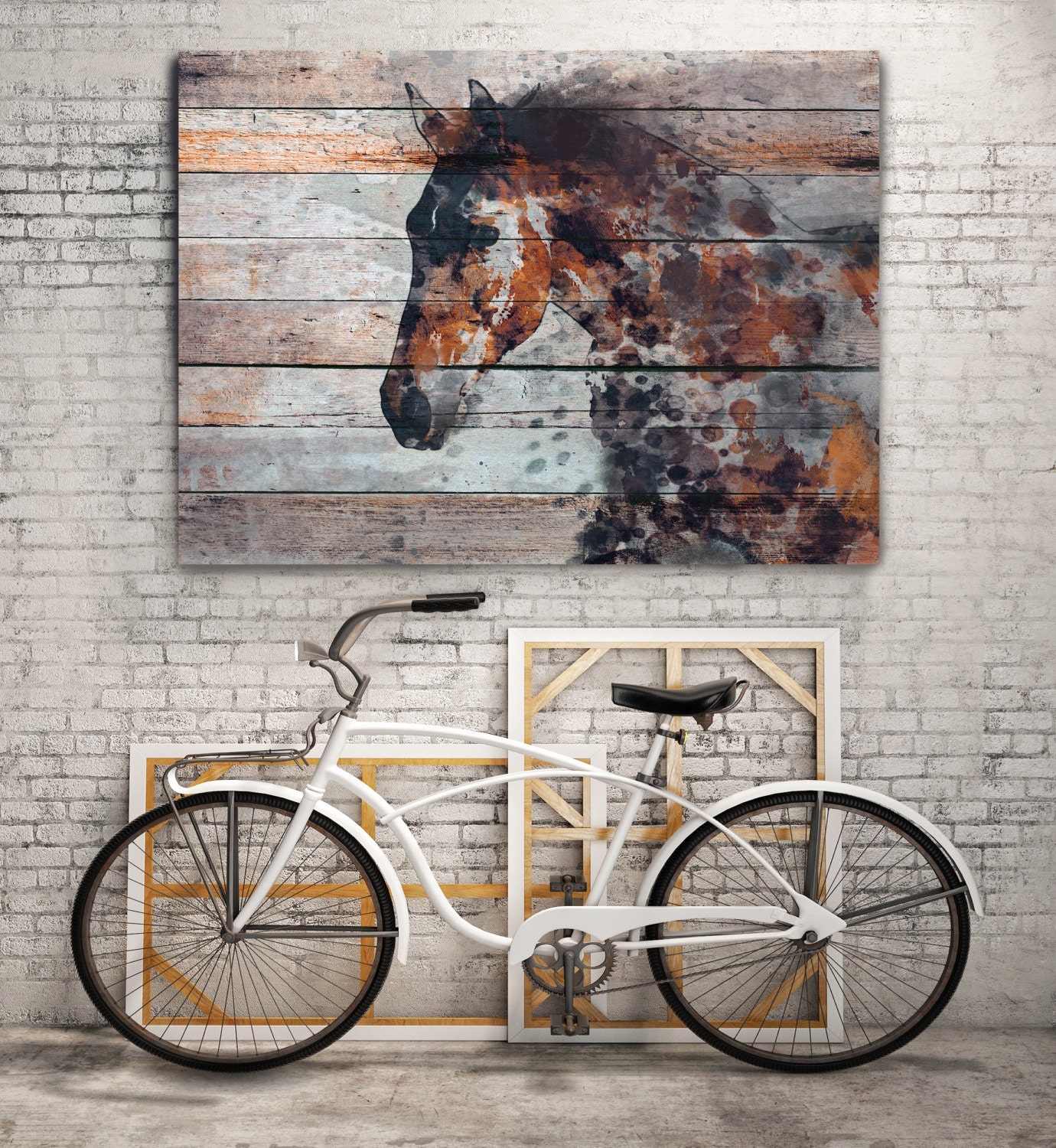 Fire Horse. Extra Large Horse, Unique Horse Wall Decor, Brown Rustic