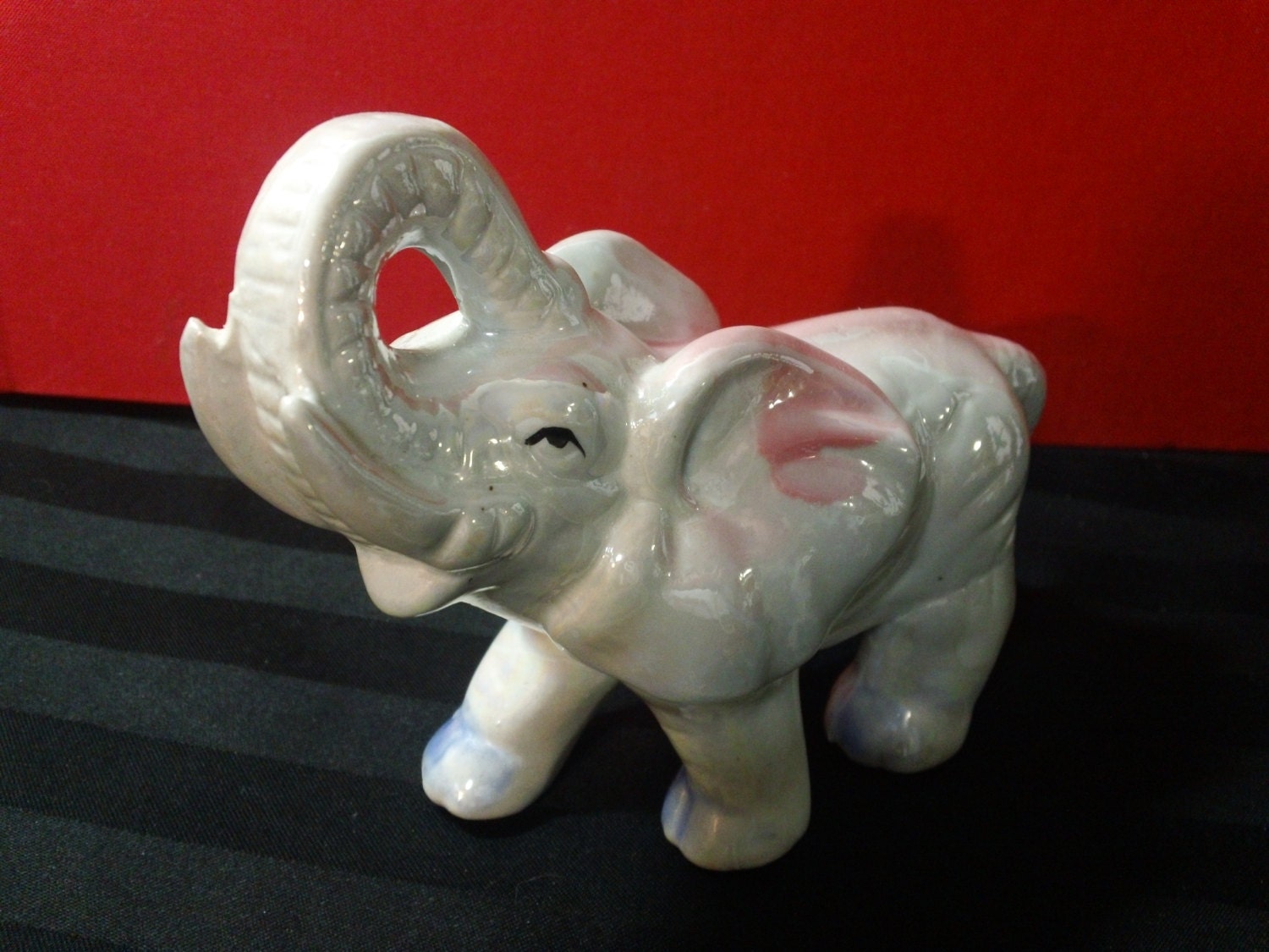 Vintage Opalescent ceramic Elephant figurine