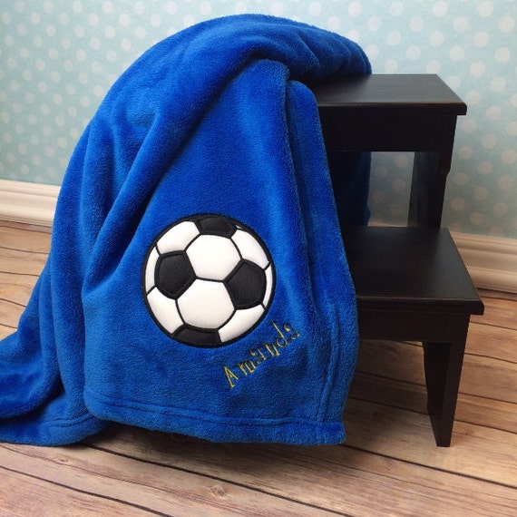 Soccer Blanket Personalized Applique Blanket Soccer ball