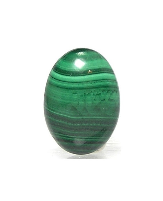 Green Banded Malachite Oval Calibrated Flat Back by FenderMinerals