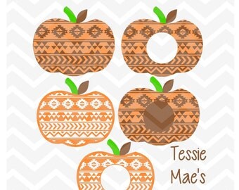 Aztec Pumpkin Monogram SVG, DXF, EPS (zip file) Instant Download