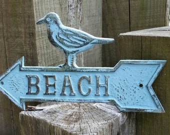 Beach Arrow Sign - Outdoor Beach Sign, Outdoor Metal Wall Art, Outdoor Metal Sign, Outdoor Beach Decor, Beach House Decor, Beach House Gift