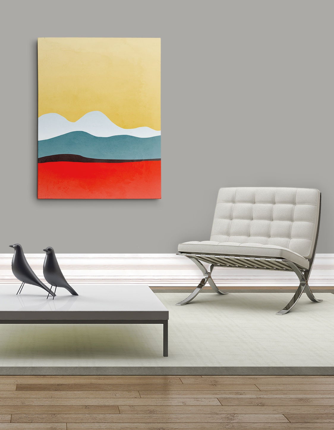 Abstract Art Canvas Mid Century Modern Art Wall Art Canvas