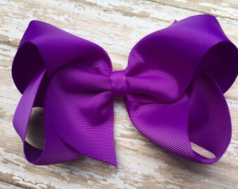 Extra large 6 inch purple hair bow - 6 inch hair bow, cheer bow, big bow, purple bow, large bows, girls hair bows, girls bows, toddler bows