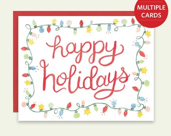 Christmas Lights Holiday Card, Happy Holidays Christmas Light Cards, Festive Lights Holiday Card, Christmas Cards, Holiday Lights Cards