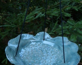 Hanging Ceramic Bird Feeder / Bird Bath