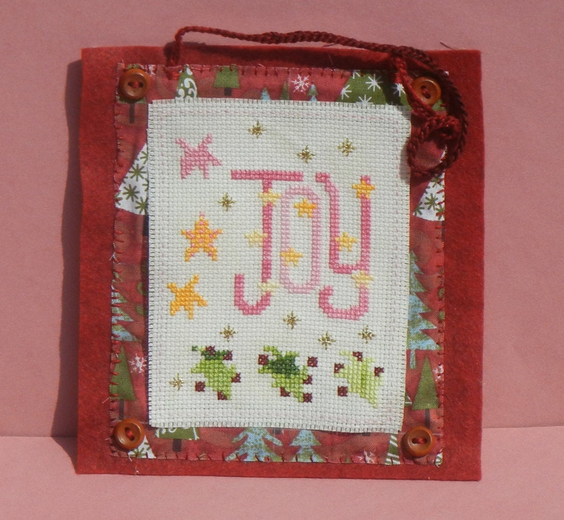 Holiday Door Hanger Christams Cross Stitch Holiday Decor